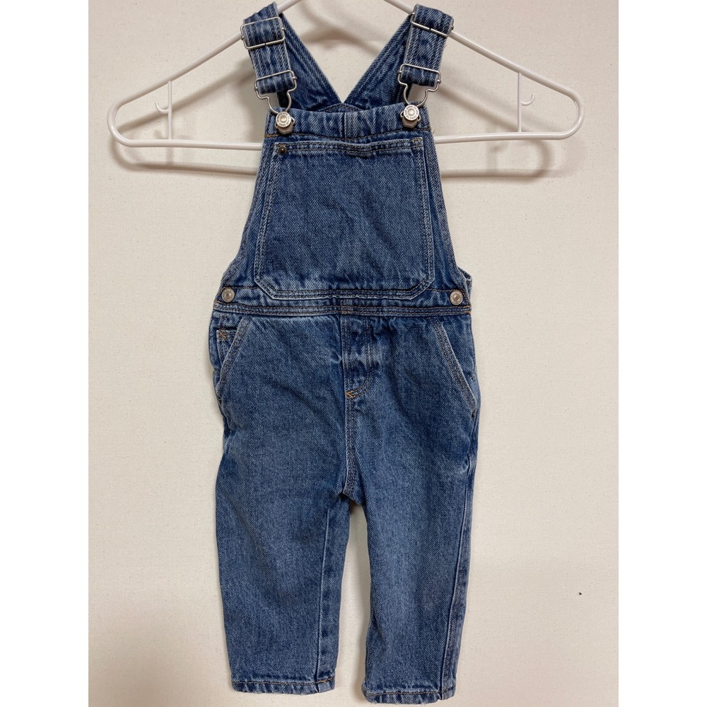 Zara Baby Boys Blue Denim Overalls Dungarees Size 9-12 Months 80cm